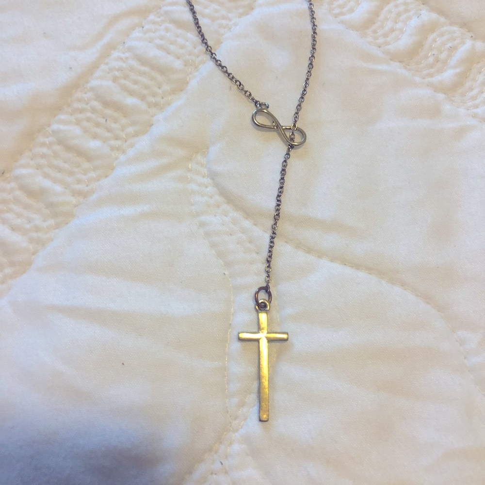Infinity cross necklace